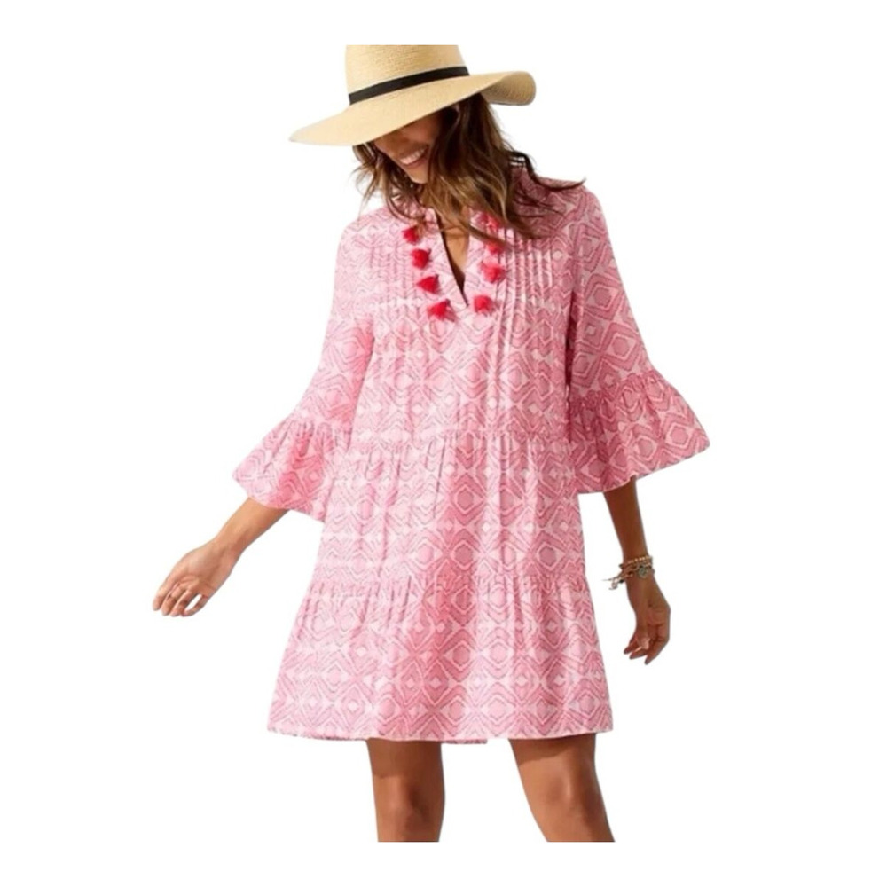 NWT Tommy Bahama Women's Diamond Clip Tiered Summer Mini Dress XS